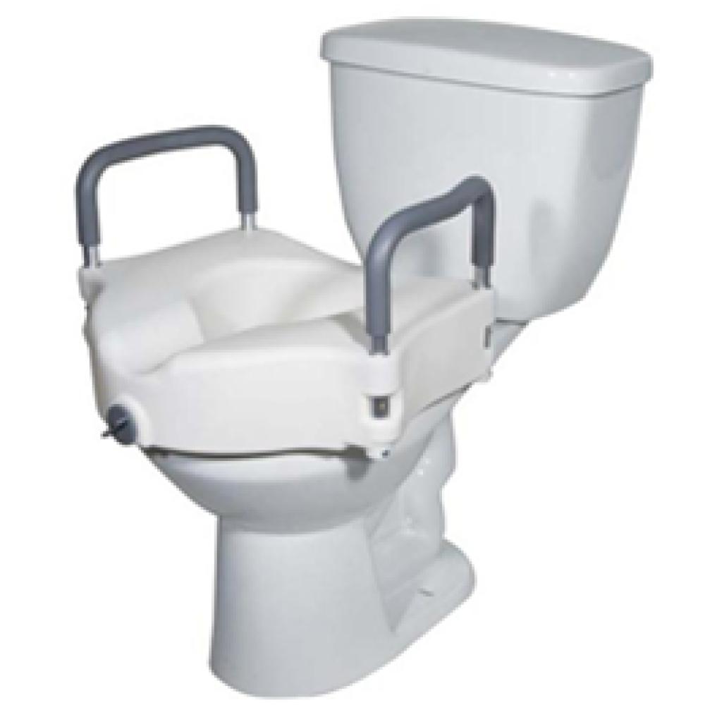 Image for product - 2 in 1 Locking Elevated Toilet Seat with Tool Free Removable Arms Image for product - 2 in 1 Locking Elevated Toilet Seat with Tool Free Removable Arms
